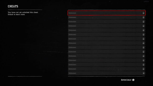 Red Dead Redemption 2 Cheats menu